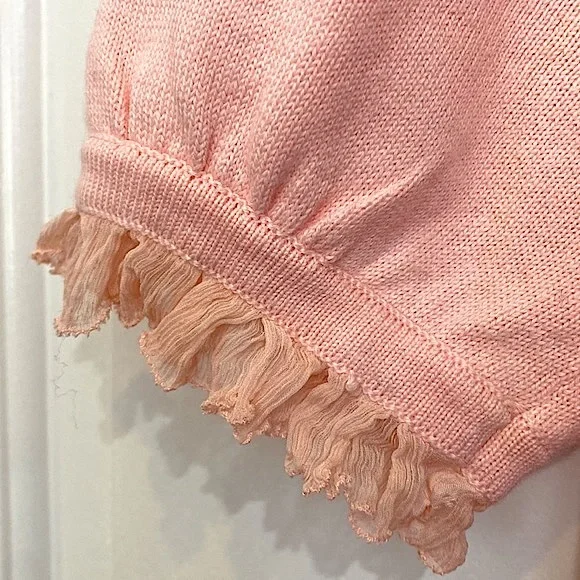Boston Proper Baby Pink Ribbed Knit Short Sleeve Scoop Neck Chic Top Size Small - Picture 5 of 10